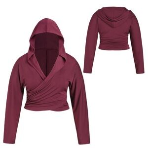 CIDER CURVE PLUS HOODED SOLID RUCHED LONG SLEEVE TEE NWT in Size 2X